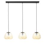 Brilliant Kaizen Riippuvalaisin Lasi Riippuvalaisin Metalli- Musta Beige | Sopii 3x E27