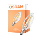 Osram Classic LED E14 Kynttilä Filament Kirkas 5.5W 806lm - 827 Erittäin Lämmin Valkoinen | Himmennettävä - Korvaa 60W