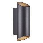 Nordlux Nico Seinävalaisin Aluminium Musta Up & Down | IP54 - Sopii 2x GU10