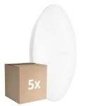 Monipakkaus 5x Ledvance LED Bulkhead Surface CIRCULAR 500 PS Teräs Valkoinen 42W 3500lm - 840 Kylmä Valkoinen | IP44