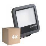 Monipakkaus 4x Ledvance LED Valonheitin Aluminium Musta 69W 10000lm 100D - 840 Kylmä Valkoinen | IP66 - Valotunnistin - Symmetrinen